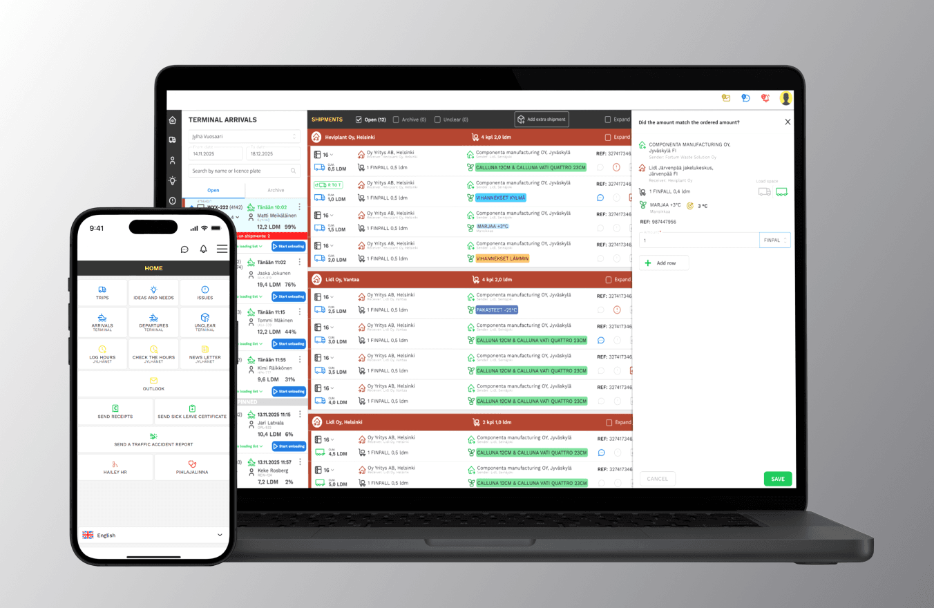Fleet operations platform for a European road-freight carrier